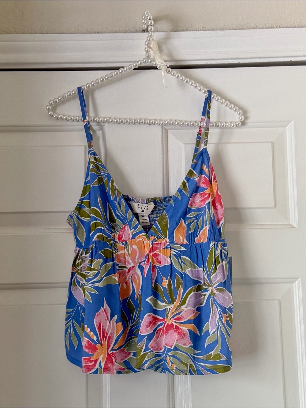 Billabong Blue Tropical Print Top
